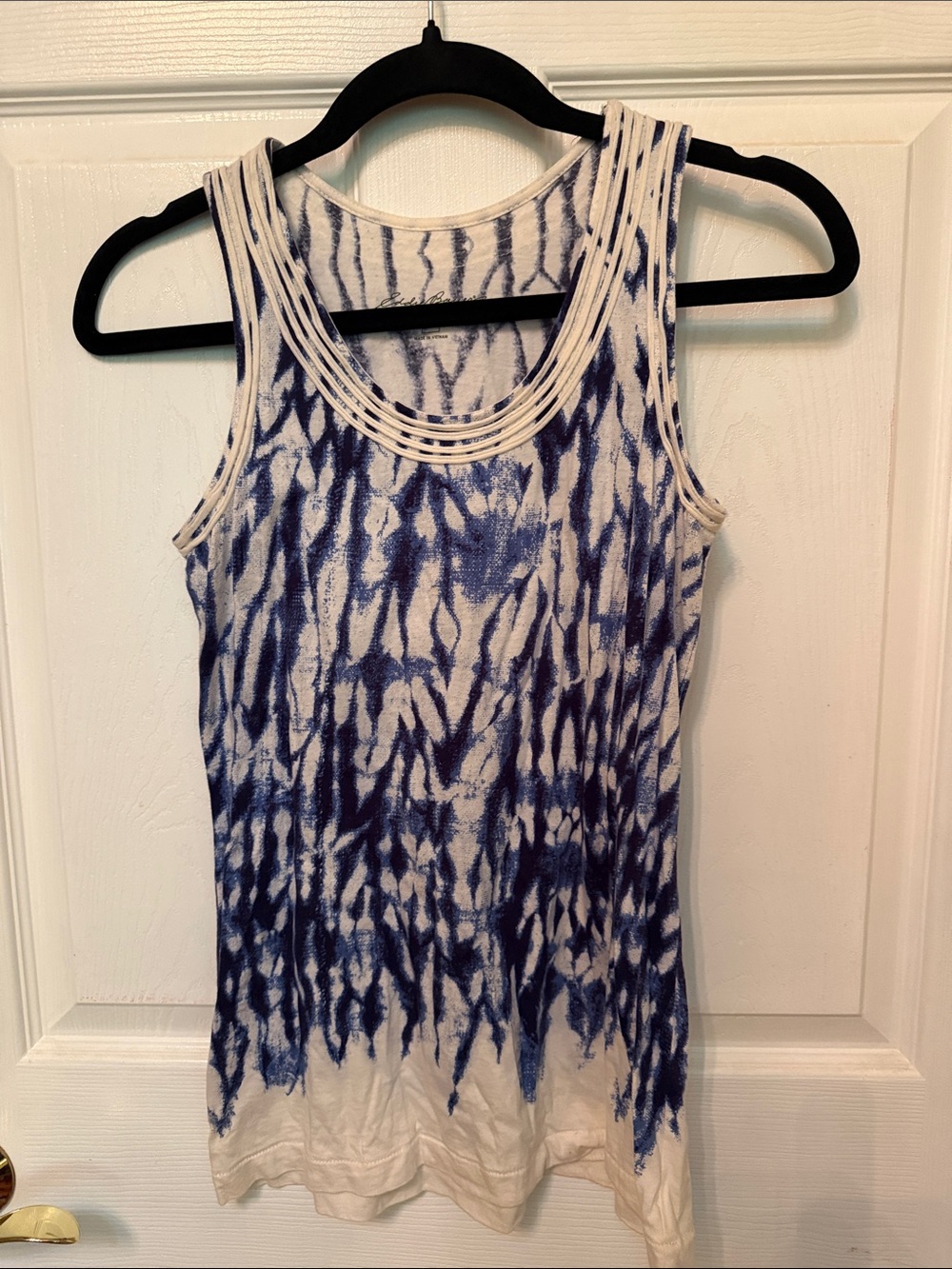 Eddie Bauer Blue and White Tie-Dye Tank Top